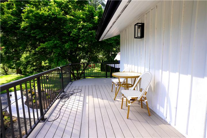 Bistro table on the deck