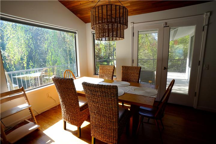 Dining table with forest views