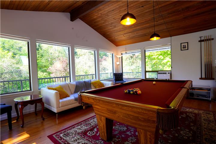 Game room with pool table