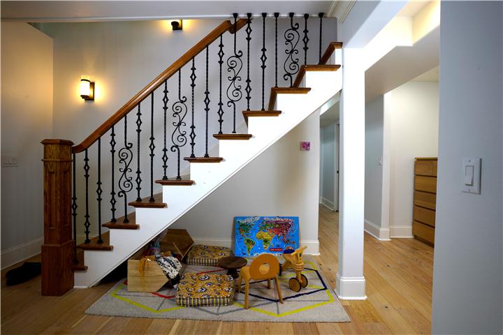 Kids' play corner under the stairs